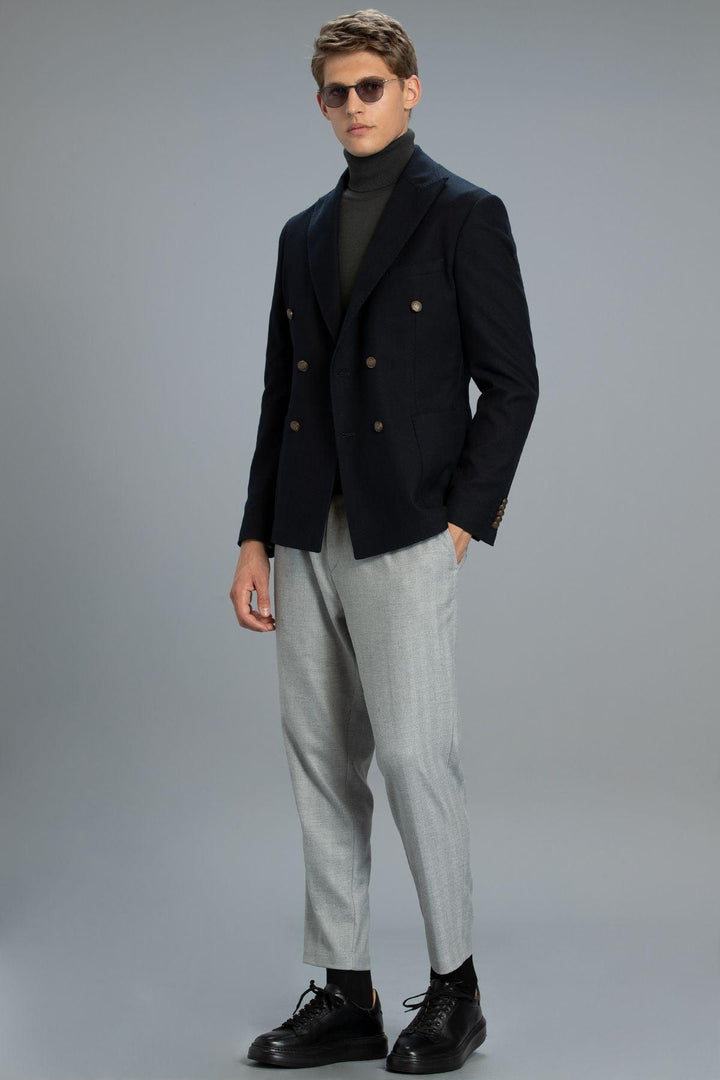 Sophisticated Navy Blue Slim Fit Blazer: Elevate Your Style with Timeless Elegance - Texmart