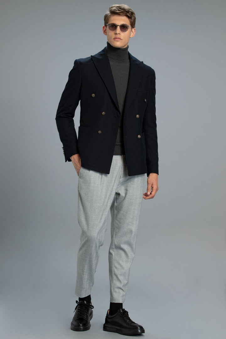 Sophisticated Navy Blue Slim Fit Blazer: Elevate Your Style with Timeless Elegance - Texmart