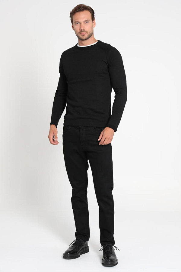 Black Alpaca Blend Sweater - Texmart