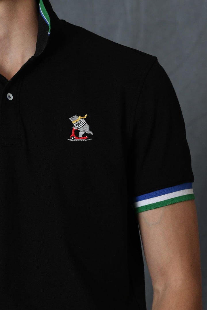 Classic Black Knit Polo: The Ultimate Men's Sports T-Shirt - Texmart