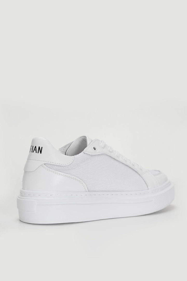 Classic Comfort: Alan Men's Genuine Leather Sneaker Shoes in White - Texmart