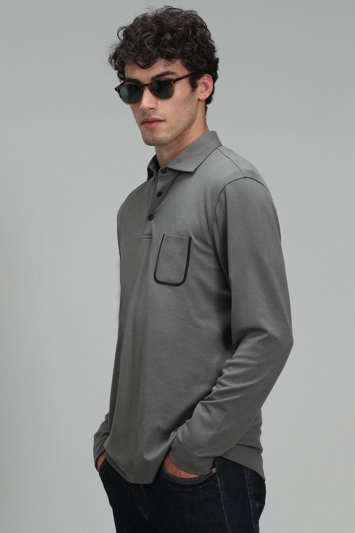 Classic Green Long-Sleeved Polo Shirt for Men by Fırst Sport - Texmart