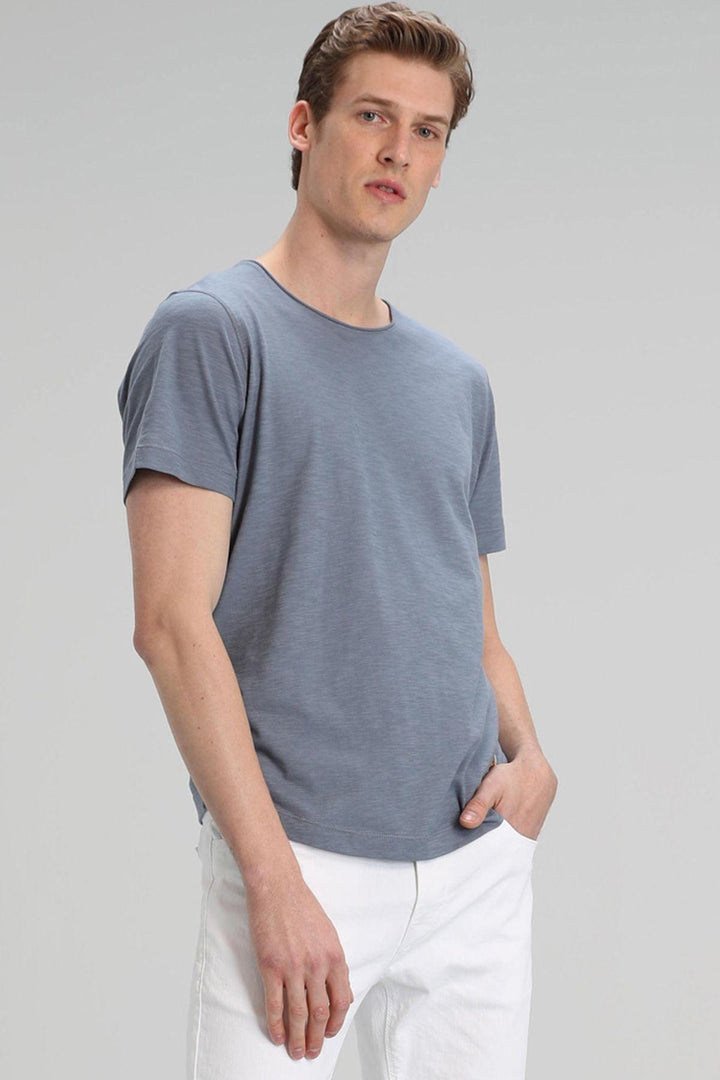 Dark Gray Essential Cotton Knit T-Shirt for Men - The Timeless Wardrobe Staple - Texmart