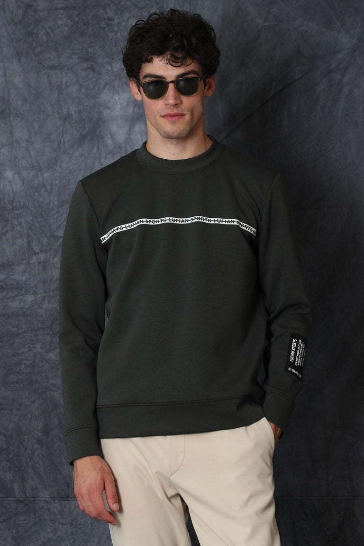 Dark Green ComfortFit Men's Sweatshirt: Elevate Your Style with Effortless Comfort - Texmart