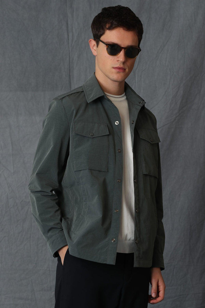 Emerald Elegance: The Mario Men's Green Polyamide Coat - A Stylish Essential for Every Occasion - Texmart