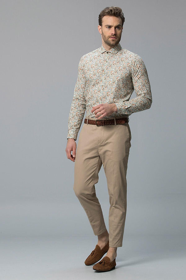 Loranı Smart Men's Chino Trousers Slim Fit Beige - Texmart