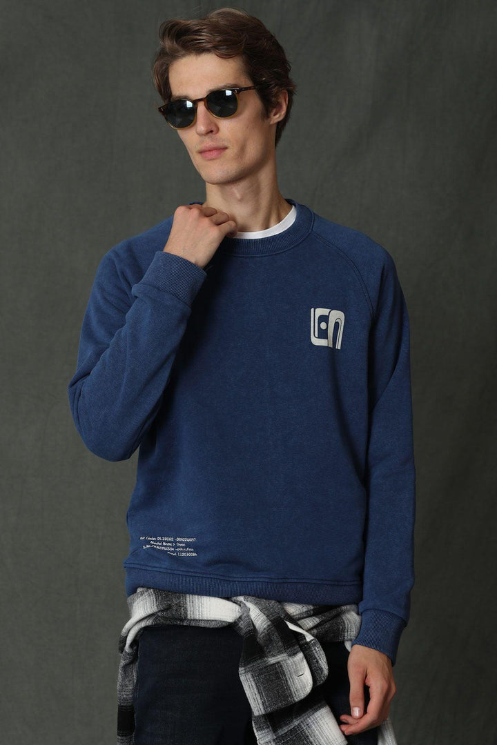 Navy Blue Comfort Classic Men's Sweatshirt - The Perfect Blend of Style and Comfort - Texmart