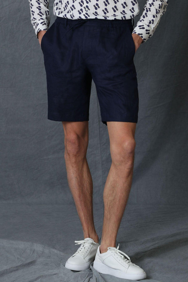 Navy Blue Slim Fit Cotton Chino Shorts for Men by Peler Sports: Stylish, Comfortable, and Versatile Wardrobe Upgrade - Texmart