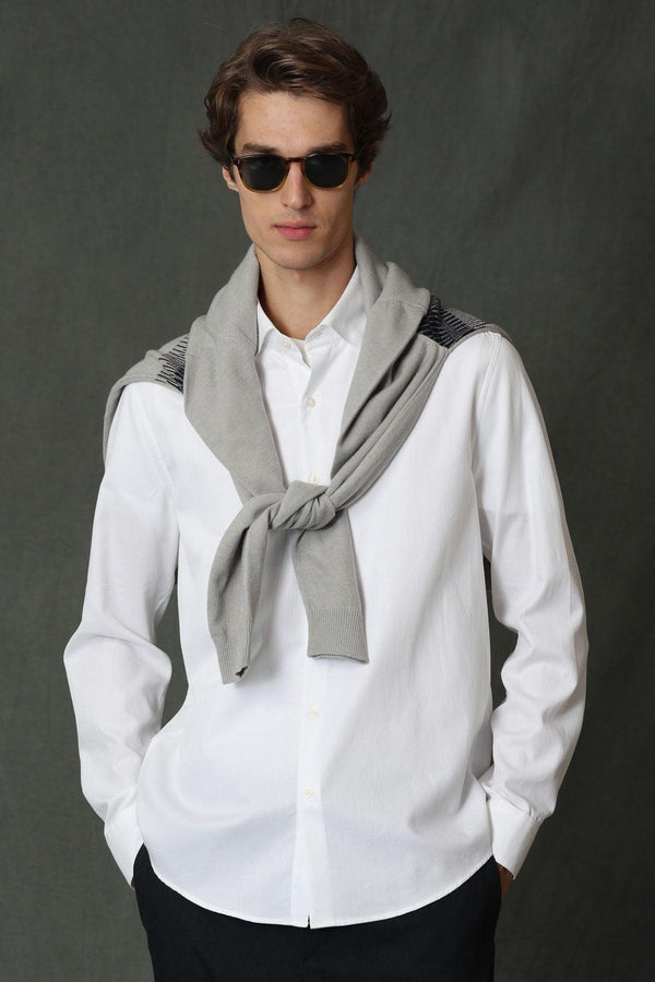 Pure Comfort Men's Essential Cotton Shirt - Classic Slim Fit White - Texmart