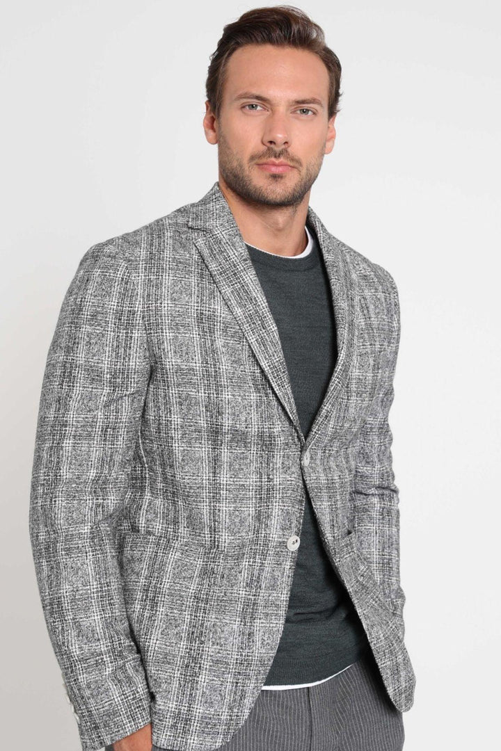 Refined Charcoal Alpaca Blend Blazer: The Epitome of Sophistication - Texmart