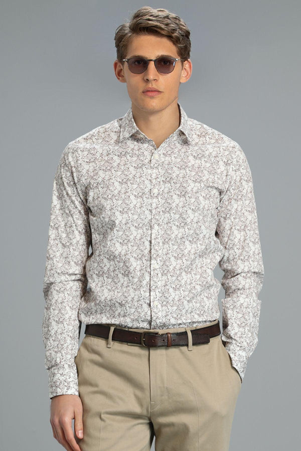 Refined Elegance: The Beige Slim Fit Smart Shirt for Men by Mero - Texmart