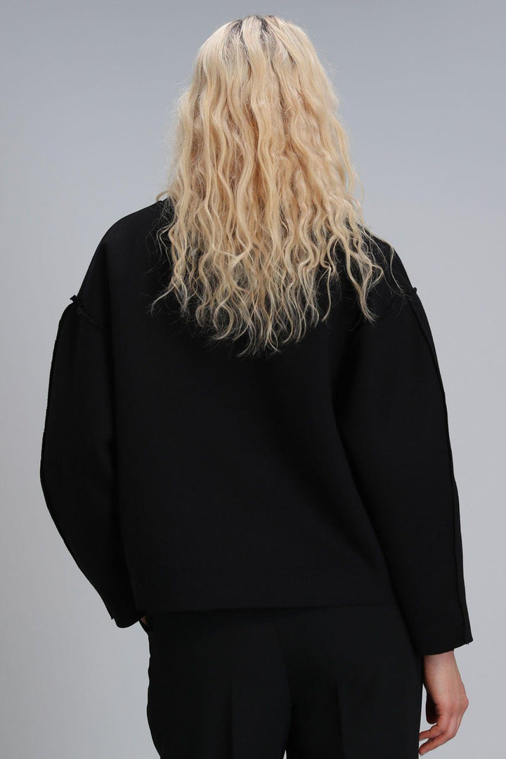 Selın Women's Knitted Sweatshirt Black - Texmart
