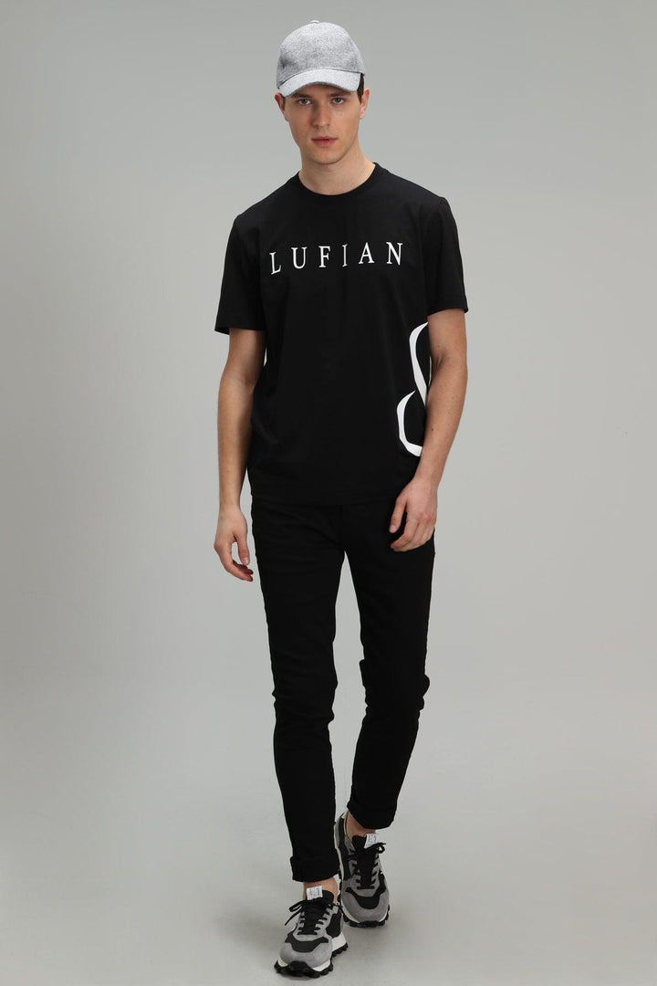 Sleek & Streamlined: Modern Fit Black Denim Men's Trousers - Texmart