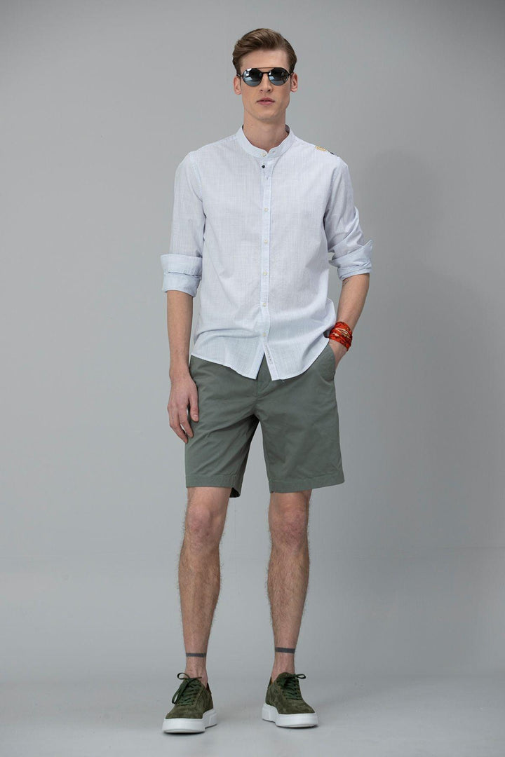 Slim Fit Green Cotton Chino Shorts for Men - The Perfect Blend of Style and Comfort - Texmart
