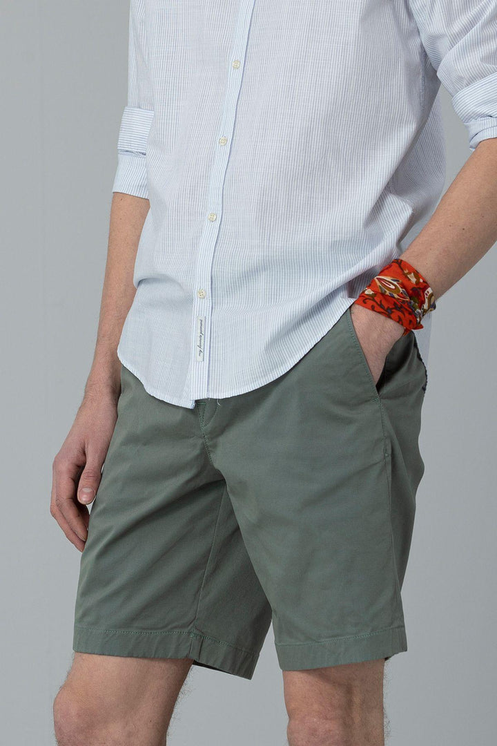 Slim Fit Green Cotton Chino Shorts for Men - The Perfect Blend of Style and Comfort - Texmart