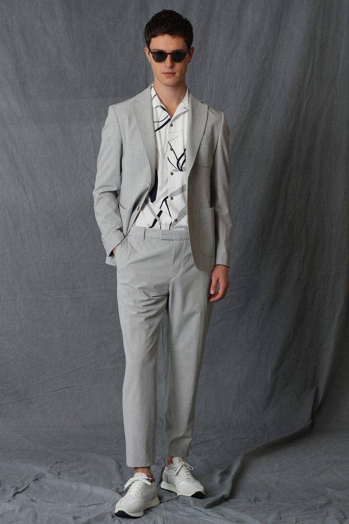 Sophisticated Gray Elegance: Men's Tailored Fit Blazer Jacket with a Modern Twist - Texmart