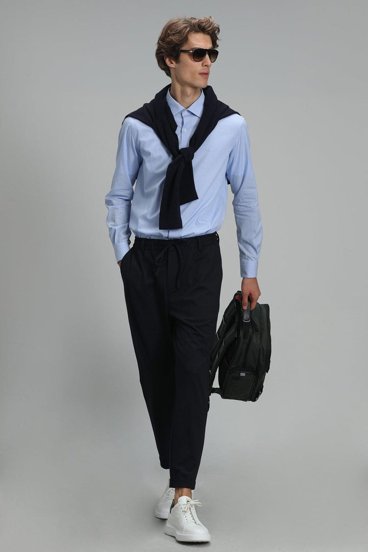 The Classic Blue Elegance: Men's Slim Fit Shirt for a Sophisticated Look - Texmart