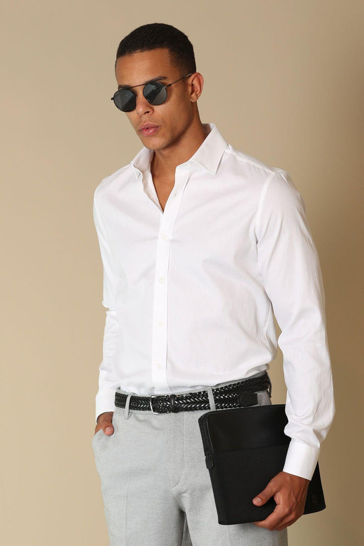 The Crisp White Elegance: Rido Men's Smart Shirt Slim Fit - Texmart