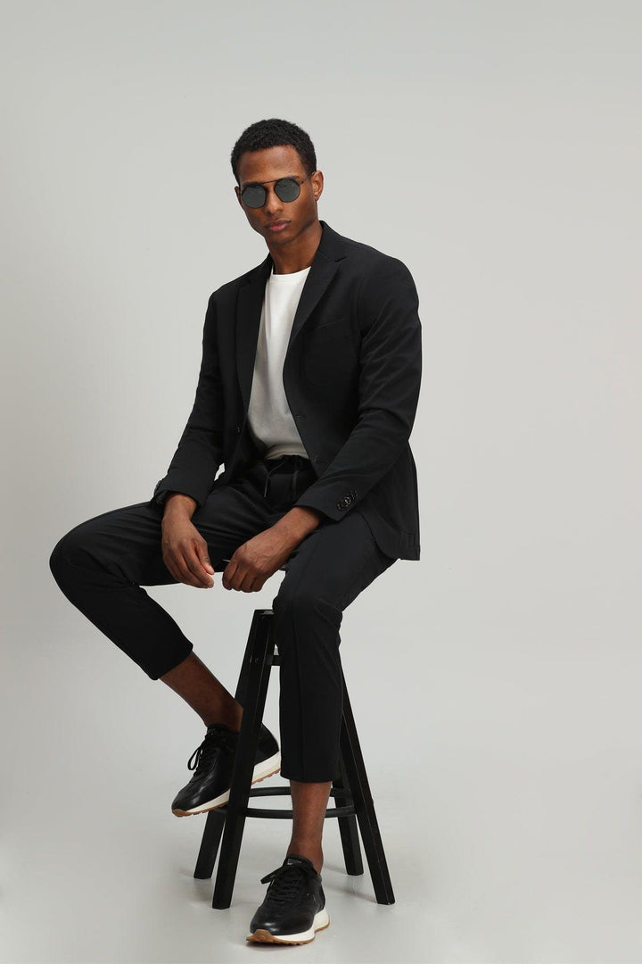 The Refined Elegance Black Tailored Blazer - Texmart