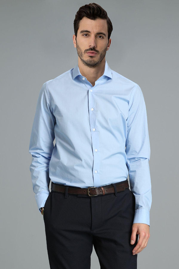 The Refined Gentlemen's Azure Elegance Shirt - Texmart