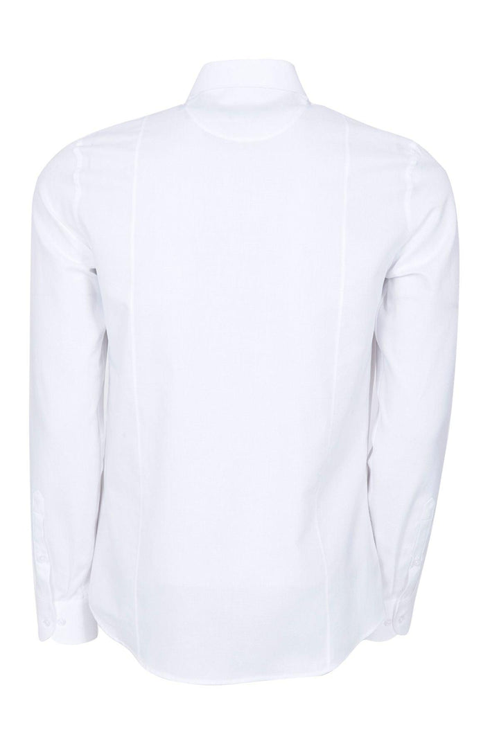The Stylish Gentlemen's Essential: The Crisp White Slim Fit Shirt by Manas - Texmart
