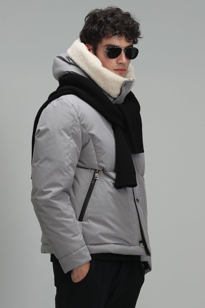 The Urbanite Men's Arctic Elegance Goose Feather Coat in Light Gray - Texmart
