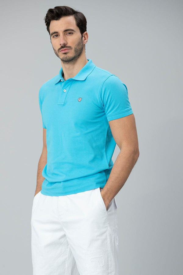 Turquoise Oasis Men's Cotton Polo Shirt: A Stylish Splash of Color for Your Wardrobe - Texmart