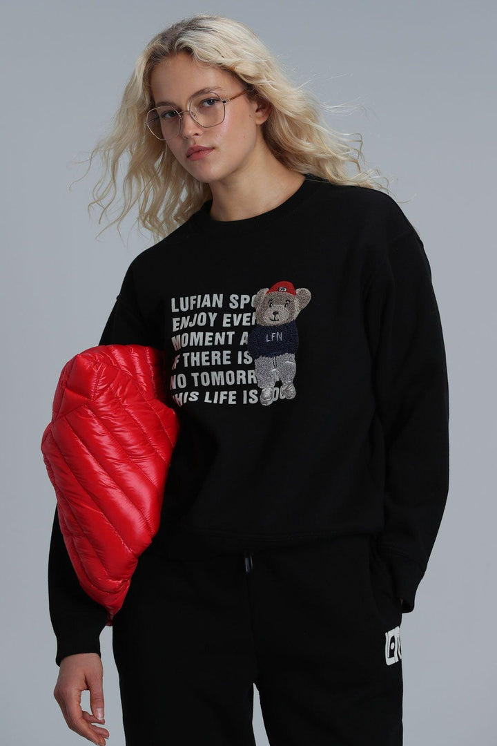 Vera Women's Knitted Sweatshirt Black - Texmart