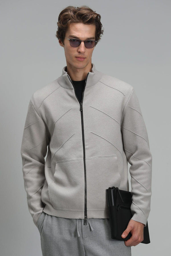 Versatile Comfort: Men's Light Gray Blend Cardigan - The Perfect Wardrobe Essential - Texmart