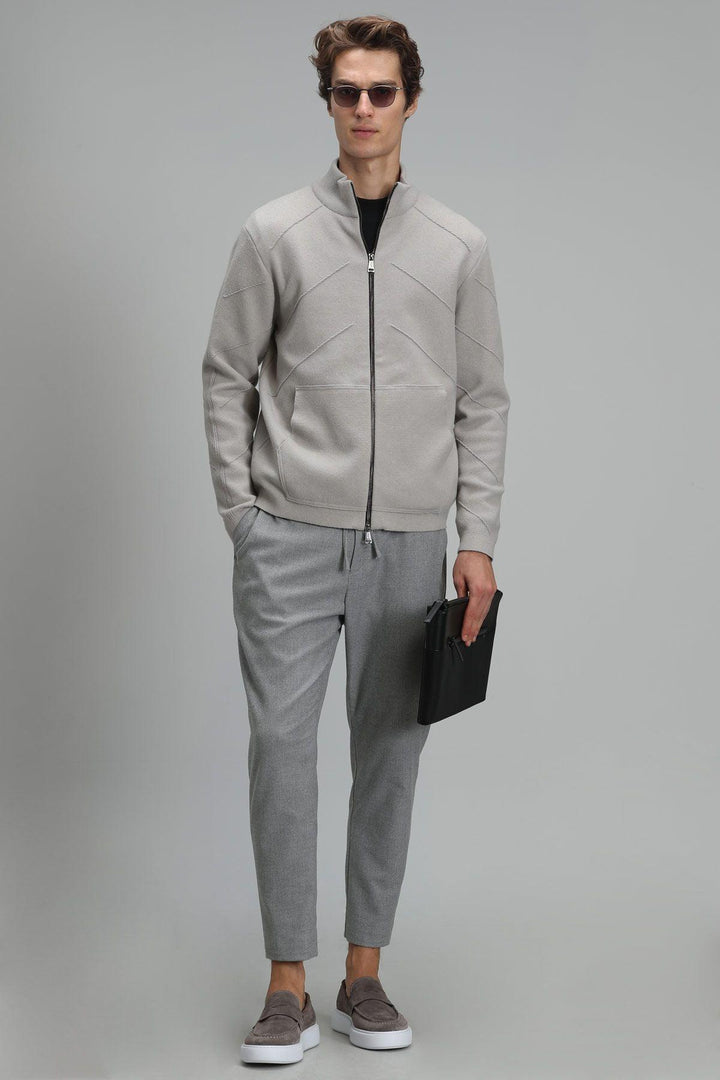 Versatile Comfort: Men's Light Gray Blend Cardigan - The Perfect Wardrobe Essential - Texmart