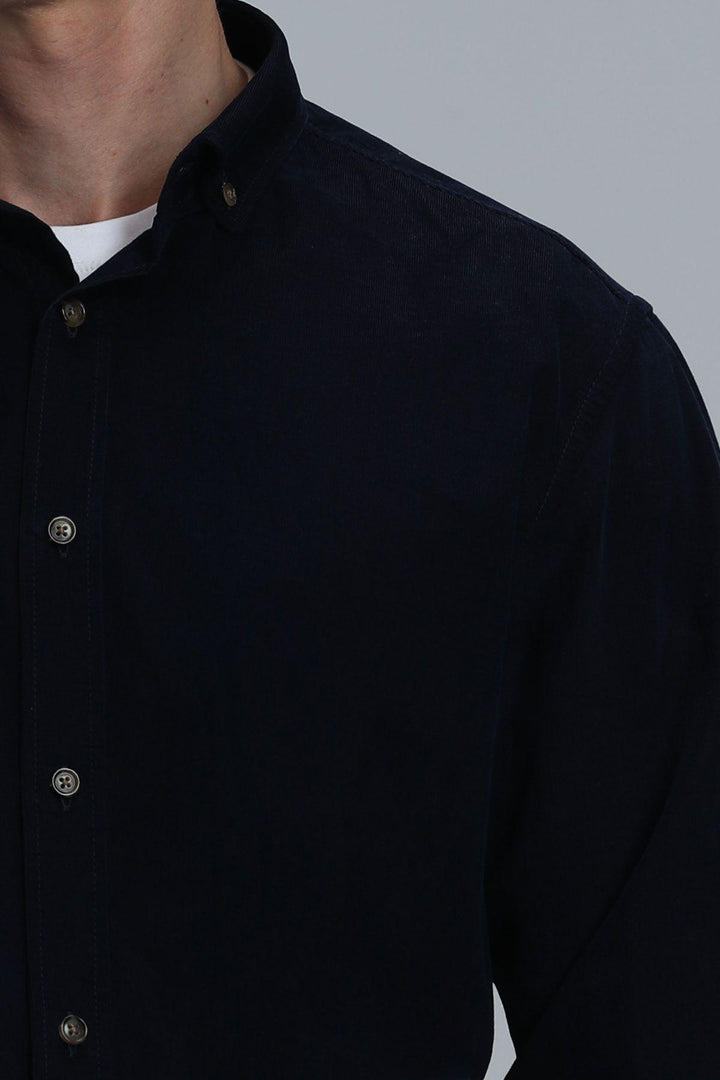 Watt Men's Basic Shirt Comfort Fit Navy Blue - Texmart