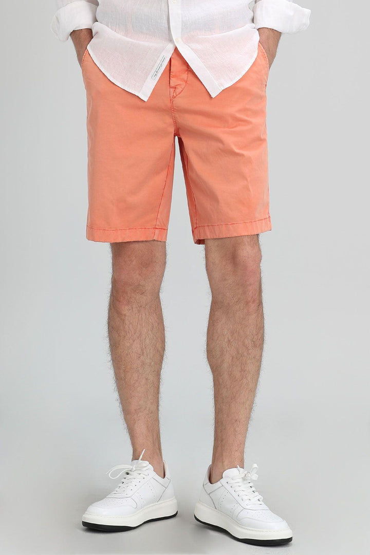 Zegler Sports Men's Chino Shorts Slim Fit Orange - Texmart