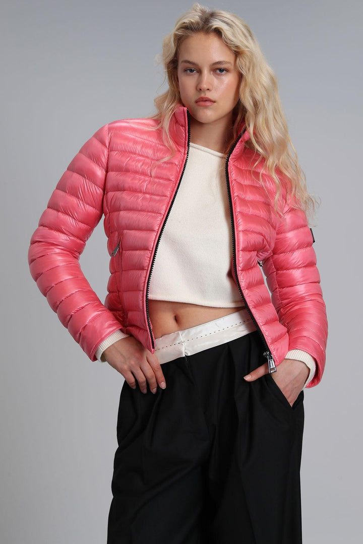 Mary Goose Feather Women's Coat Pink - Texmart