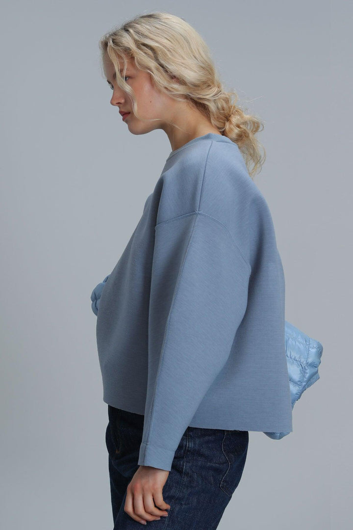 Selın Women's Knitted Sweatshirt Blue - Texmart