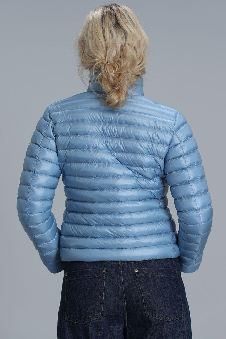 Mary Goose Feather Women's Coat Blue - Texmart