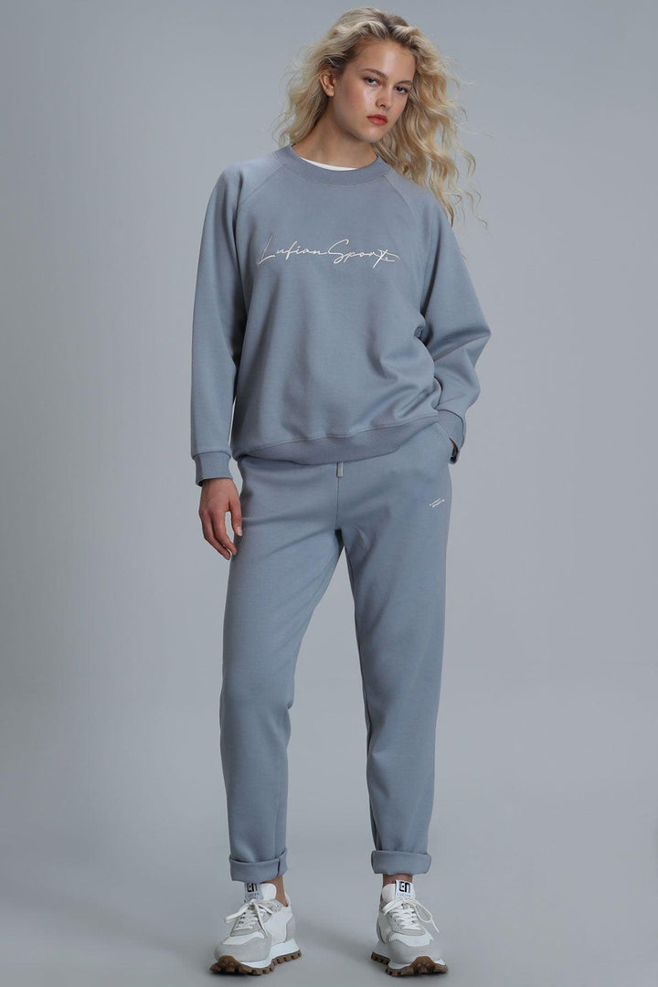 Amber Knitted Women's Tracksuit Blue - Texmart