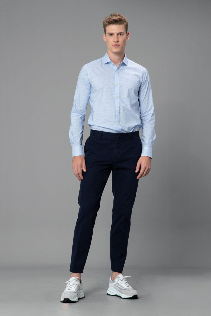 Azure Elegance: Amiens Men's Smart Shirt in Slim Fit Blue - Texmart