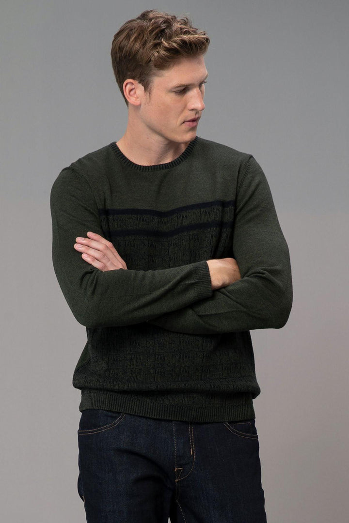 Barda Men's Sweater: Stylish Olive Green Comfort - Texmart
