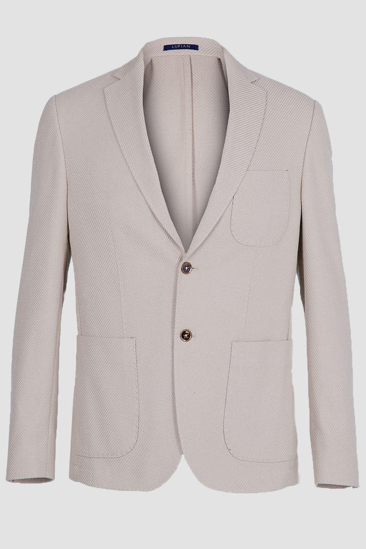 Beige Cotton Slim Fit Blazer Jacket: Timeless Elegance for Every Occasion - Texmart