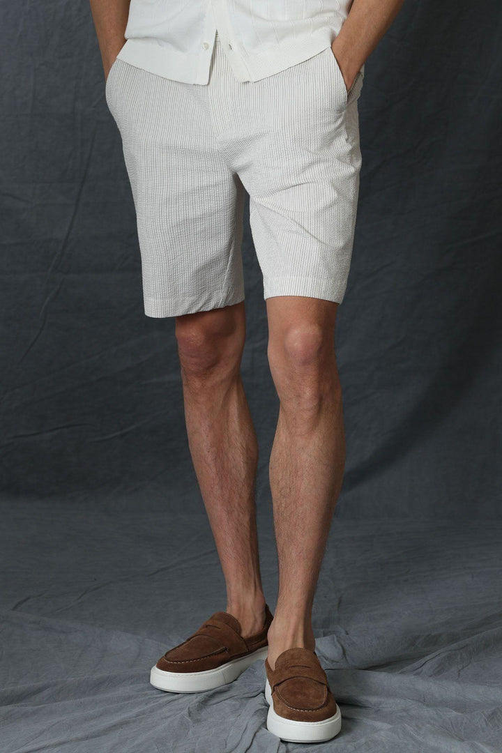 Beige Slim Fit Chino Shorts for Men - Fral Sports Summer Collection - Texmart