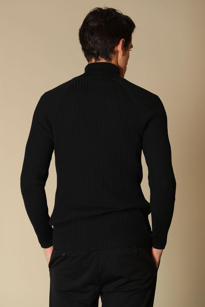 Black Knit Fisherman's Sweater - Texmart