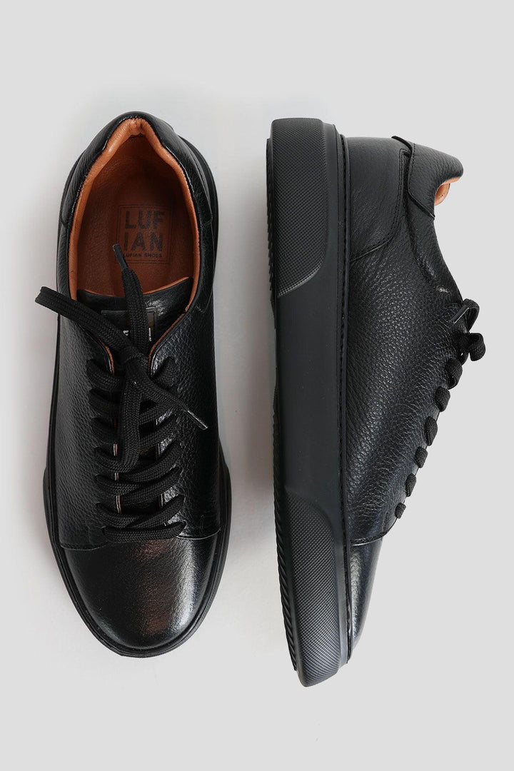Black Leather Men's Sneakers: Elevate Your Style with Timeless Sophistication - Texmart