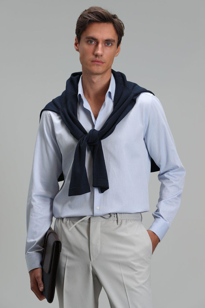 Blue Elegance: The Ultimate Comfort Slim Fit Shirt for Men - Texmart
