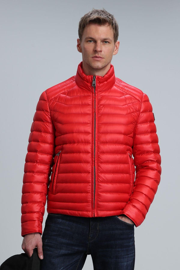 Bold Red Elegance: The Ultimate Goose Feather Men's Coat - Texmart