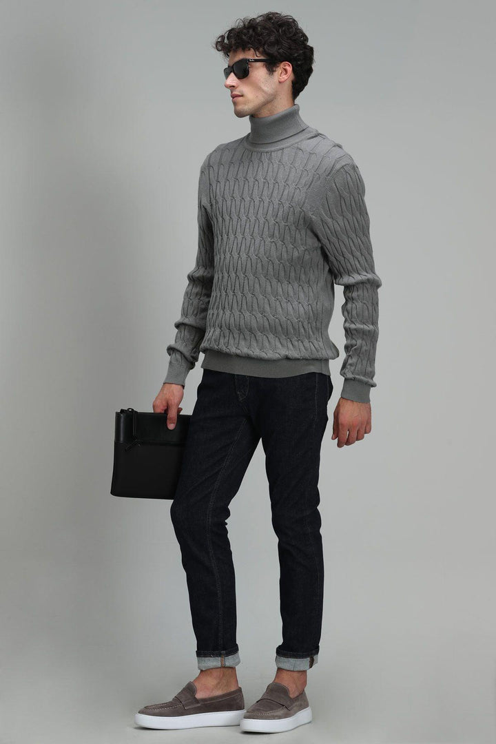 Charcoal Tri-Blend Men's Sweater: Stylish Comfort - Texmart