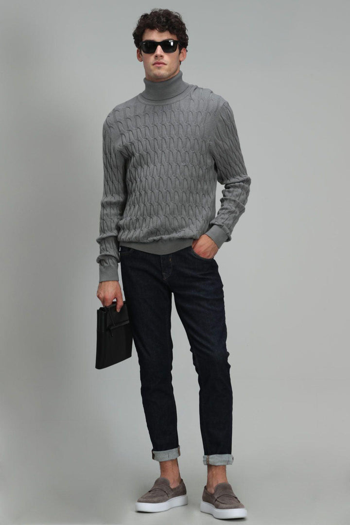Charcoal Tri-Blend Men's Sweater: Stylish Comfort - Texmart