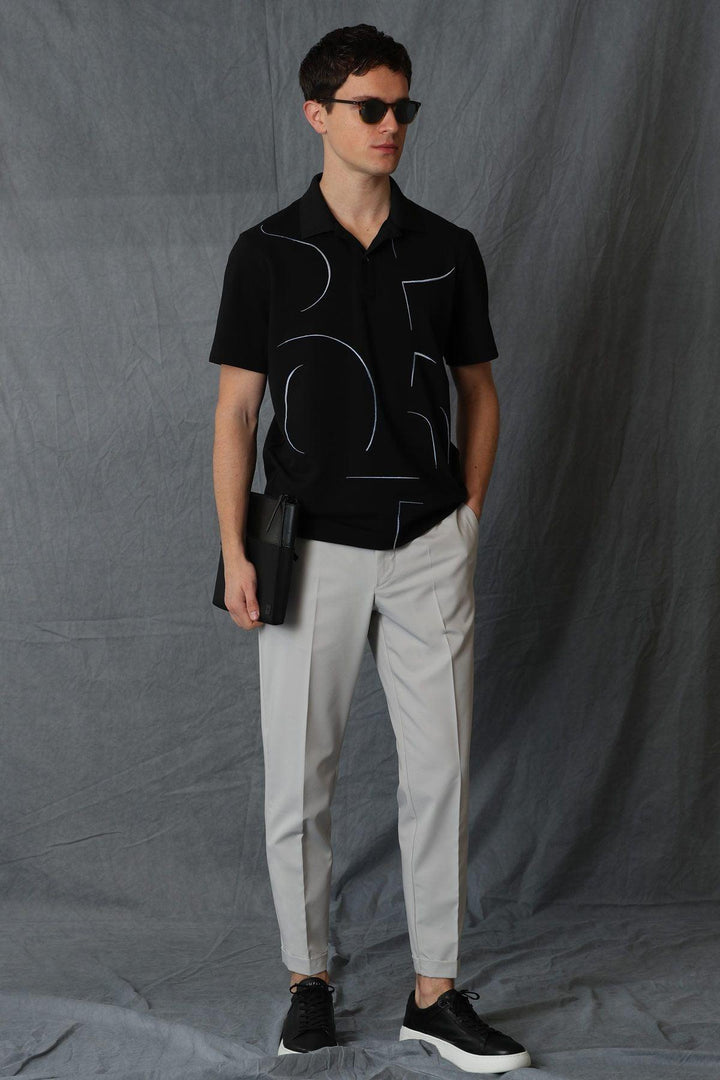 Classic Elegance Men's Cotton Polo T-Shirt - Black - Texmart