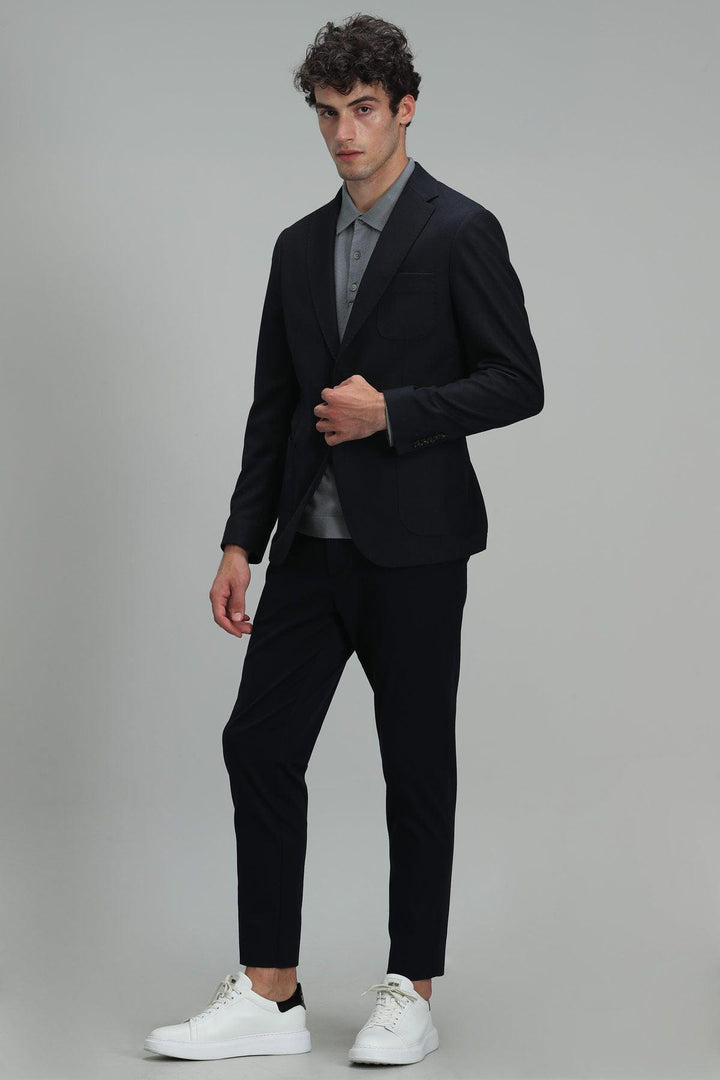 Cors Sports Men's Navy Blue Slim Fit Blazer Jacket: Elevate Your Style with Sophistication - Texmart