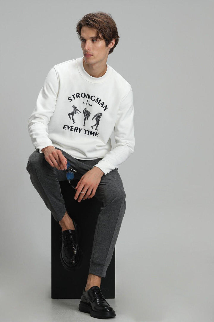 Cozy Cloud Men's Off-White Knit Sweatshirt: The Perfect Blend of Comfort and Style - Texmart