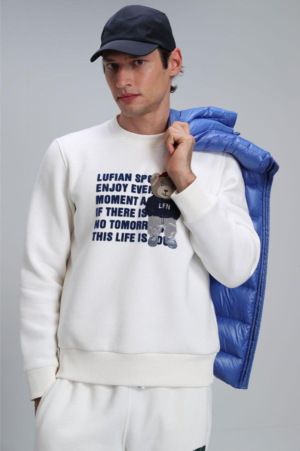 Cozy Knit Blend Men's Sweatshirt in Off White - The Perfect Wardrobe Essential for Comfort and Style - Texmart